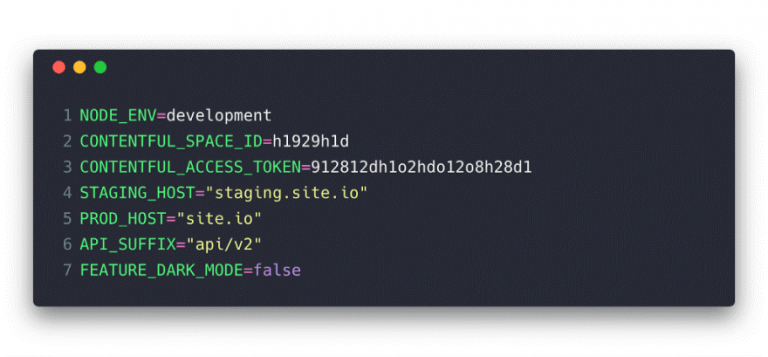 Environment Variable Configuration File With Keys